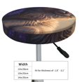 thumbnail image 4 of Daiia Purple Flower Lazy Cat Stool Covers Round,Round Bar Stool Covers Waterproof Bar Chair Covers Washable Stool Cushion Slipcover for 12-14 Inch Chair-13 inch, 4 of 7