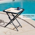 thumbnail image 4 of Vineego 3 Pieces Zero Gravity Chair Patio Foldable Chaise Lounge Chairs 2 Beach Chairs and Table with Cup Holders,Beige, 4 of 8