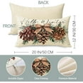 thumbnail image 3 of Hello Winter Pine Cone Lumbar Decorative Throw Pillow Cover 12 x 20, Rectangular Pine Needle Bow Outdoor Home Decor, Christmas Seasonal Red Berry Sofa Couch Cushion Case, 3 of 6