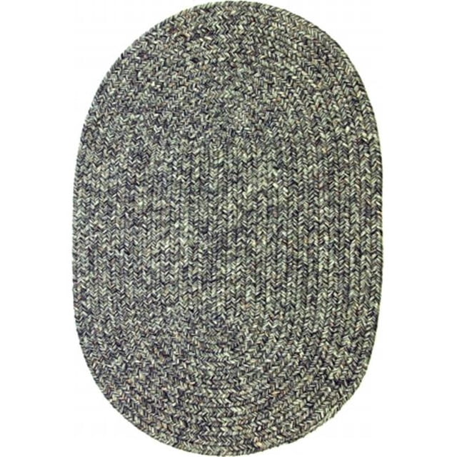 Rhody Rug Tapis Ovale Tressé Intérieur/extérieur, Graphite, 8 Pieds x 11 Pieds, Réversible
