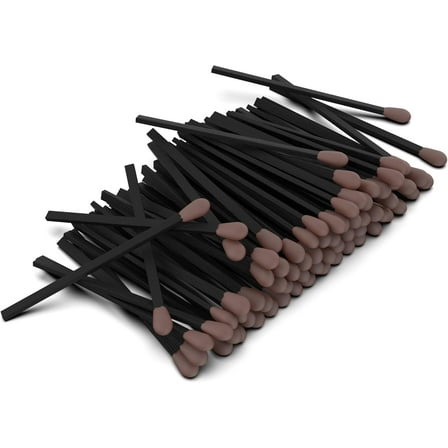 ZIKANI Black Stick Brown Tip Fancy Matches 4" Inch Match Refill 400 Long BBQ Matches Short Matches Wooden Matches Bulk Matches Decorative Matchsticks Safety Matches for Cloche Jar Box Fireplace
