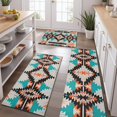 thumbnail image 2 of Colorful Geometric Triangle Diamond Pattern Kitchen Rugs Sets Of 3,Kitchen Runner Rugs Non Skid Washable,Decorative Kitchen Floor Mats for Kitchen,Sink,Laundry,17"x30"+ 17"x47" + 17"x59", 2 of 6