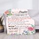 thumbnail image 3 of LHSHID Daughter Blanket to My Daughter Letter from Mom Gifts Letter Printed Throw Fleece Flannel Blankets Birthday Gifts for Daughter Adult Mother Daughter Gift from Mom Blanket for Kids 40"x50", 3 of 5