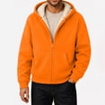 thumbnail image 5 of Jackets for Men Zip Up Long Sleeve Hooded Fall Jacket Thick Sherpa Fleece Lined Lightweight Outdoor Work Fashion Coats with Pockets Saffron 3XL, 5 of 6