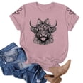 thumbnail image 2 of Trendfront Womens Summer Crew Neck Short Sleeve Tops Cute Cow Animal Pattern Print Tees Casual Holiday Vacation Wear T-Shirts, 2 of 4