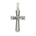 thumbnail image 1 of Sterling Silver 24" .8mm Box Chain Jesus Christian Cross Pendant Necklace, 1 of 2