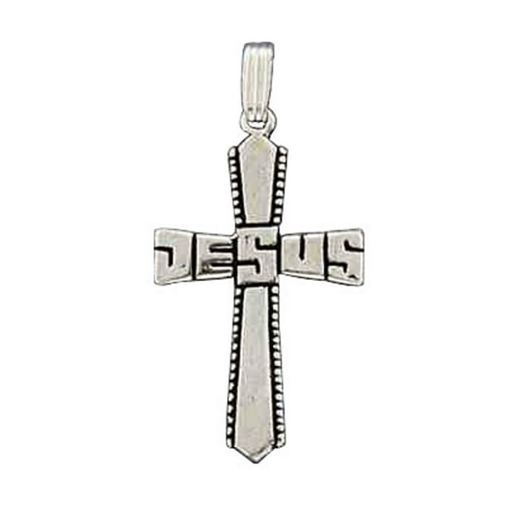 Sterling Silver 16" .8mm Box Chain Jesus Christian Cross Pendant Necklace