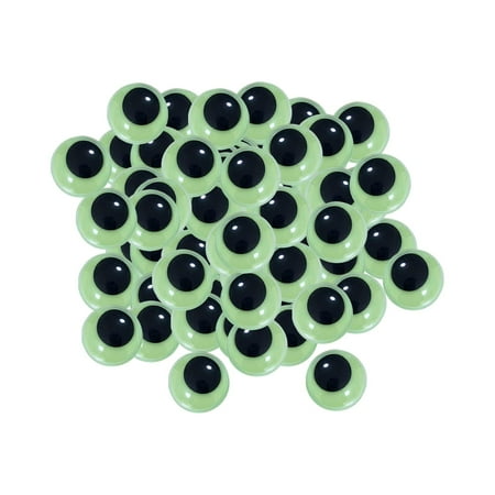 Glow in The Dark Eyes Self Sticky Round Paste on Luminous Sticker Wiggly Eyes Googly Wiggle Eyes for Scrapbooking Halloween Crafts Soft Toys 15mm 50pcs