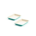 thumbnail image 1 of GreenLife Healthy Ceramic Nonstick, 9" x 7" Toaster Oven Cookie Sheet Baking Pan Set, PFAS-Free, Turquoise, 1 of 6