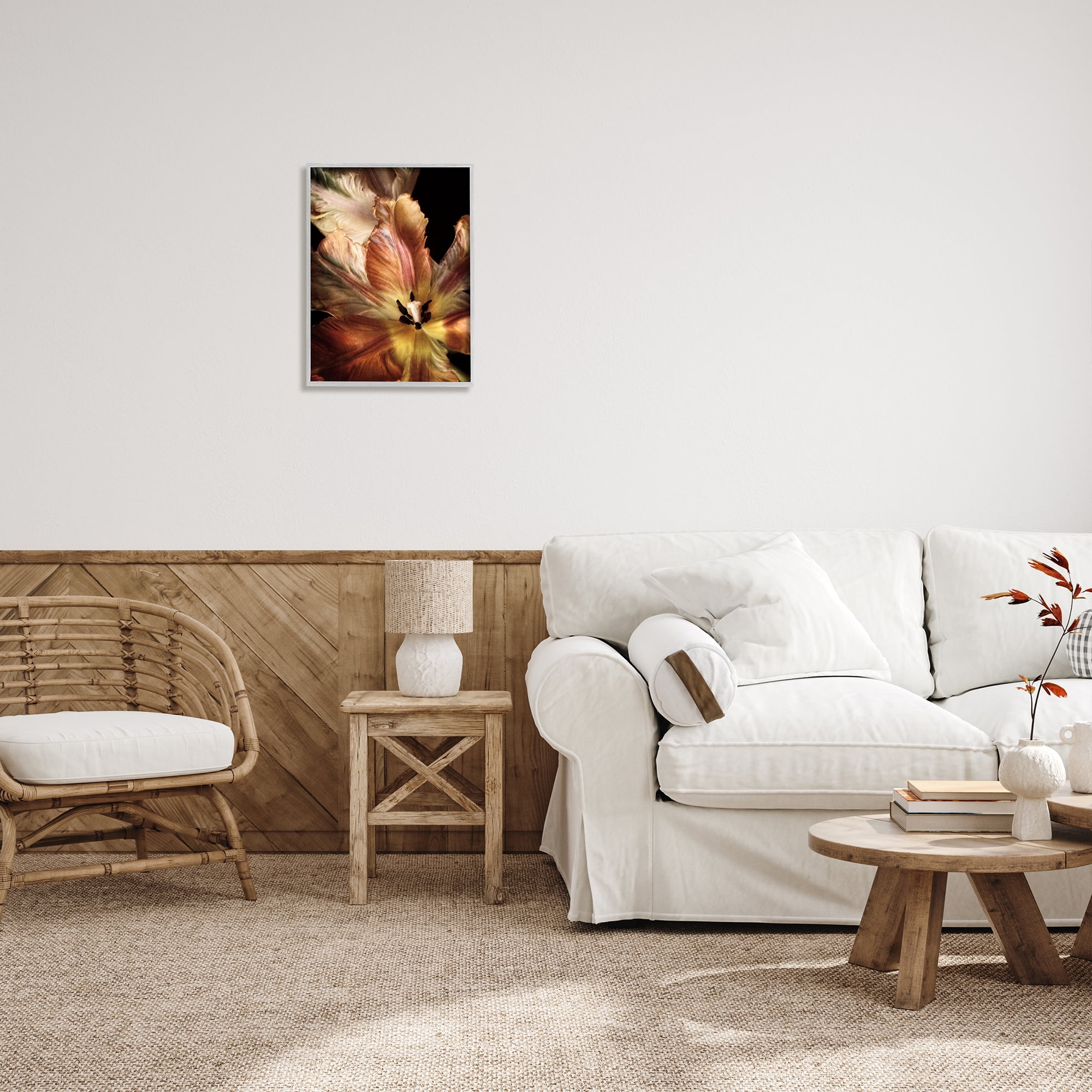 Stupell Industries Tulip Petals Detail Botanical & Floral Photography Gray Framed Art Print Wall Art, 16 x 20