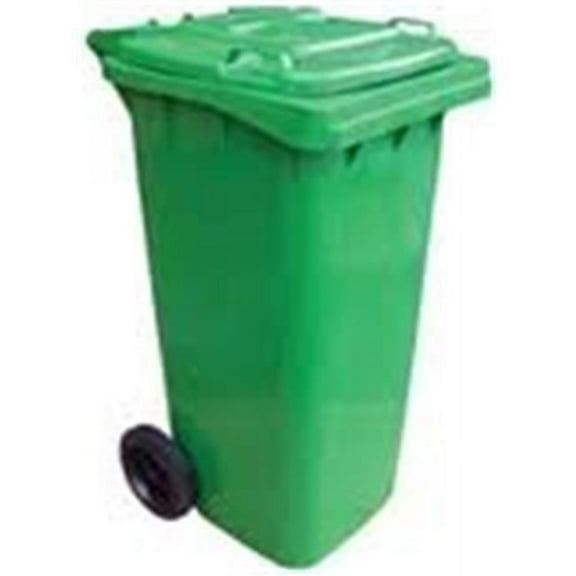 Vestil TH-32-GRN Green Poly Trash Can, 32 gal
