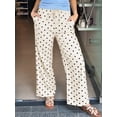 thumbnail image 6 of Polka Dot Pants Women Y2K Print High Waisted Drawstring Wide Leg Pants Vintage Boyfriend Pants S, 6 of 9