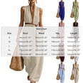 thumbnail image 3 of Guluxicc Women's Contrast Trim Elastic Waist Pleated Wide Leg Jumpsuit Casual Belted Stand Collar Sleeveless Loose Fit Rompers, 3 of 6