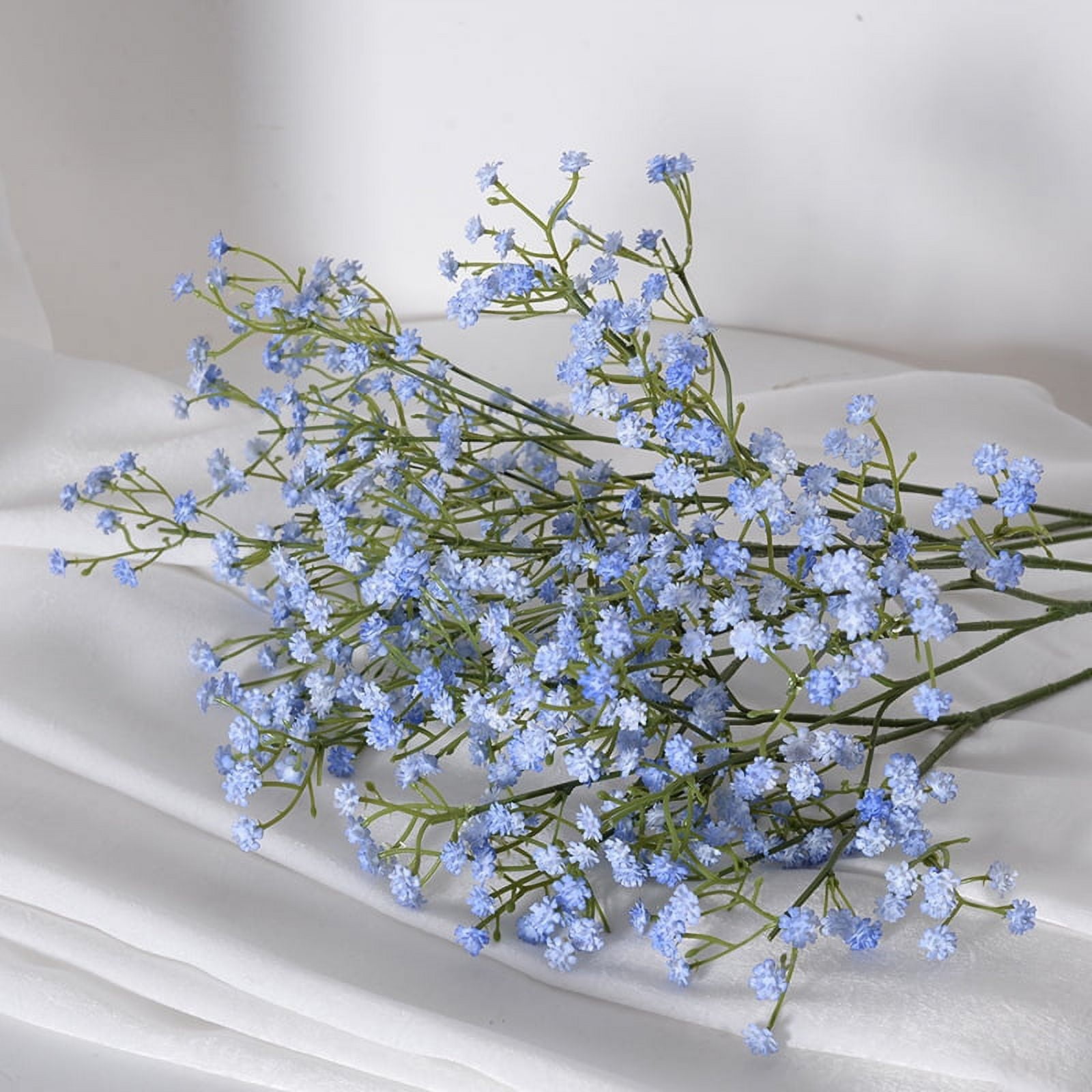  N&T NIETING Fake Baby Breath Fake Flowers 10Pcs,Real Touch  Gypsophila Babies Breath Flowers Artificial Bulk for DIY Wedding Bouquets  Baby Shower Home Garden Decoration,Blue : Health & Household