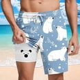 thumbnail image 2 of THDHVS Cargo Shorts for Men,Men Casual Fashion Print Shorts Pockets Lining Elastic Waist Beach Pants White 2XL, 2 of 6