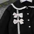 thumbnail image 6 of Odeerbi 3-7 Years Toddler Girls Cotton Outfits Peter Pan Collar Long Sleeve Jacket with A-Line Skirt Two-piece Set Casual Skirt Set Toddler Girls Clothes, 6 of 8