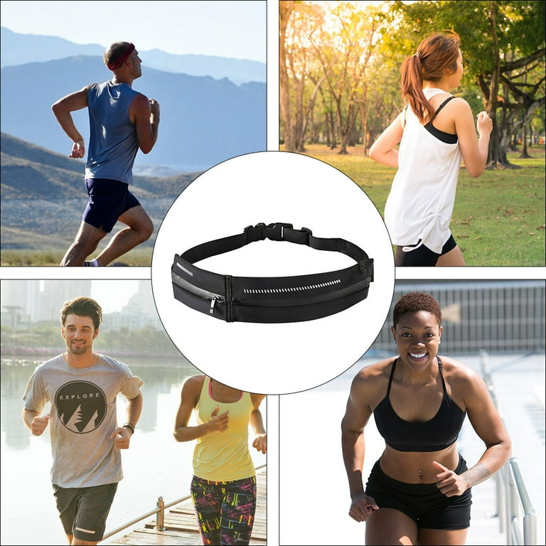 Brandonz Ultra Thin Sports Fanny Pack Outdoor Exercise Waist Bag Running Packs Waterproof Pouch Belt Men s Size 87X6.5X1cm Black