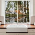 thumbnail image 2 of Ambesonne Tiger Kitchen Curtains, Siberian Mammal Warm Day, 55"x39", Pale Brown, 2 of 3