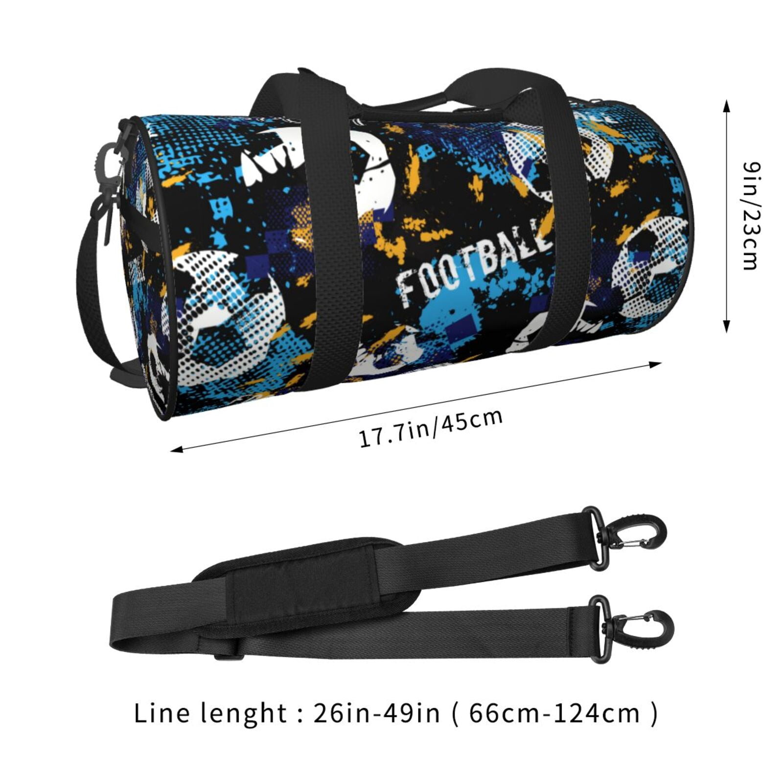 Vsdgher Football 45L Foldable Duffel Bag, Sports Gym Bag,Overnight Bag, Portable Weekender Bag for Airplanes