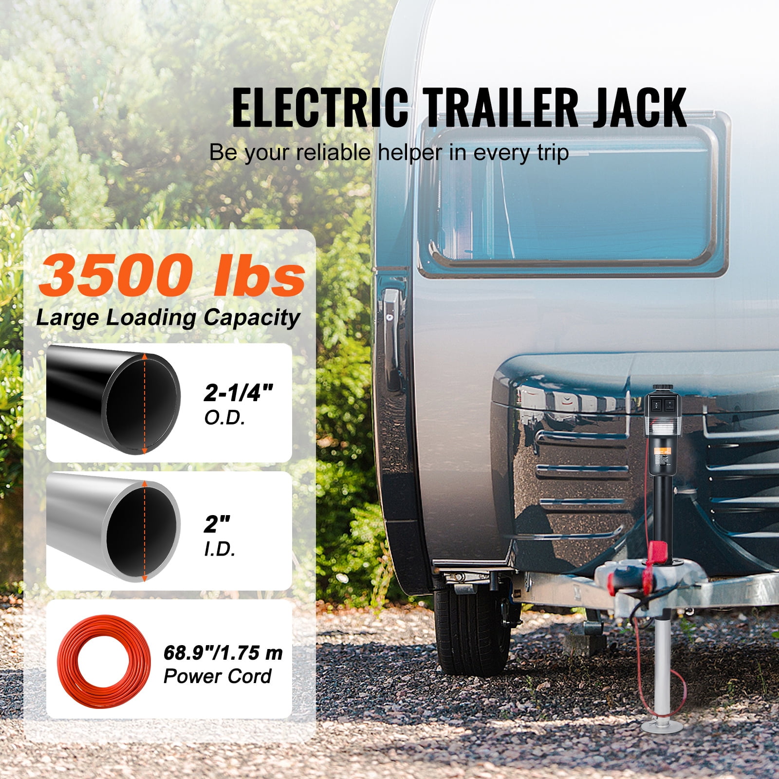 VEVOR Electric Trailer Jack 3500 lbs Power Tongue Jack for RV Trailer & Camper