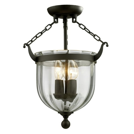 10.5 Inch Semi Flush - Warwick Bronze 3 Light Semi Flush Mount