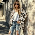 thumbnail image 4 of Garronmavis Womens Long Sleeve Cardigan Sweater for Fall Jacket Stretch Blouses for Women Dressy Casual Draped Top Plus Size Brown Cow Prints, 4 of 6