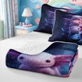 thumbnail image 4 of Manfei Ocean Themed Amphibian Axolotl Quilt Full,Cute Salamander Pattern Full Bedspread Sets,3pcs,1 Coverlet and 2 Pillowcases, 4 of 7