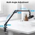 thumbnail image 4 of Microphone Boom Arm 360° Rotatable Adjustable Mic Stand w/ 3/8''to 5/8'' Adapter, 4 of 8