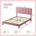 thumbnail image 6 of 4 EVER WINNER Queen Size Upholstered Platform Bed Frame with Headboard, Pink Queen Bed Frame, No Box Spring Needed, Pink, 6 of 7