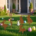 thumbnail image 6 of YWIYIUD 5Pcs Funny EasterBunny Silhouette Garden Stake Metal Rabbit Stake Garden Easter Decorations Welcome Signs Rabbits Happy Easter Spring Decor for Outdoor Festival Home Party Supplies, 6 of 6