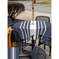 thumbnail image 6 of Square Outdoor Tablecloth with Umbrella Hole Vintage Striped Outside Table Cloth Waterproof Patio Table Cover Midnight Blue Modern Simple Lines Zipper Tablecloths for Picnic Party Camping 60x60 Inch, 6 of 8