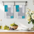 thumbnail image 3 of Blue Abstract Kitchen Towels Set of 3, Grey Geometric Oil Painting Vintage Gradient Absorbent Dish Towels for Kitchen, Microfiber Hand Towel, Quick Drying Tea Towel for Cleaning Decorative Dishcloths, 3 of 7