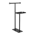 thumbnail image 2 of Elodie Standing Towel Racks Bath Towel Holder Bathroom Storage Shelf Black Freestanding with tray, 2 of 8