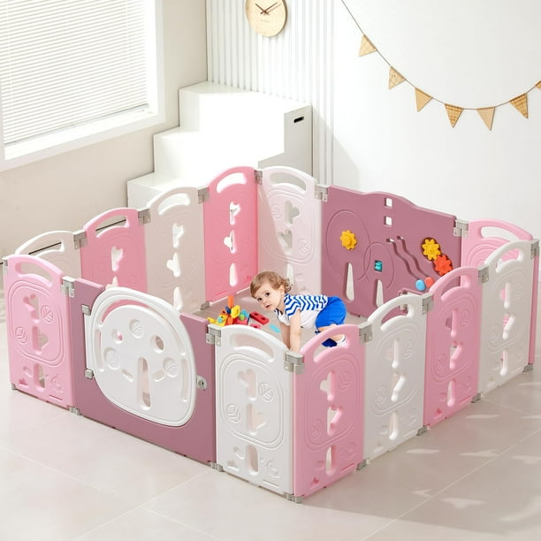 Baby Playpen LulliSpace plegable de 14 paneles para interiores y exteriores