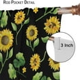 thumbnail image 6 of Sunflower Blackout Curtains Watercolor Yellow Flowers Green Leaves Fall Farmhouse Rustic for Girls Women Bedroom Living Room Bathroom Rod Pocket Decoration Window Drapes 2 Panels W21xL63in, 6 of 6