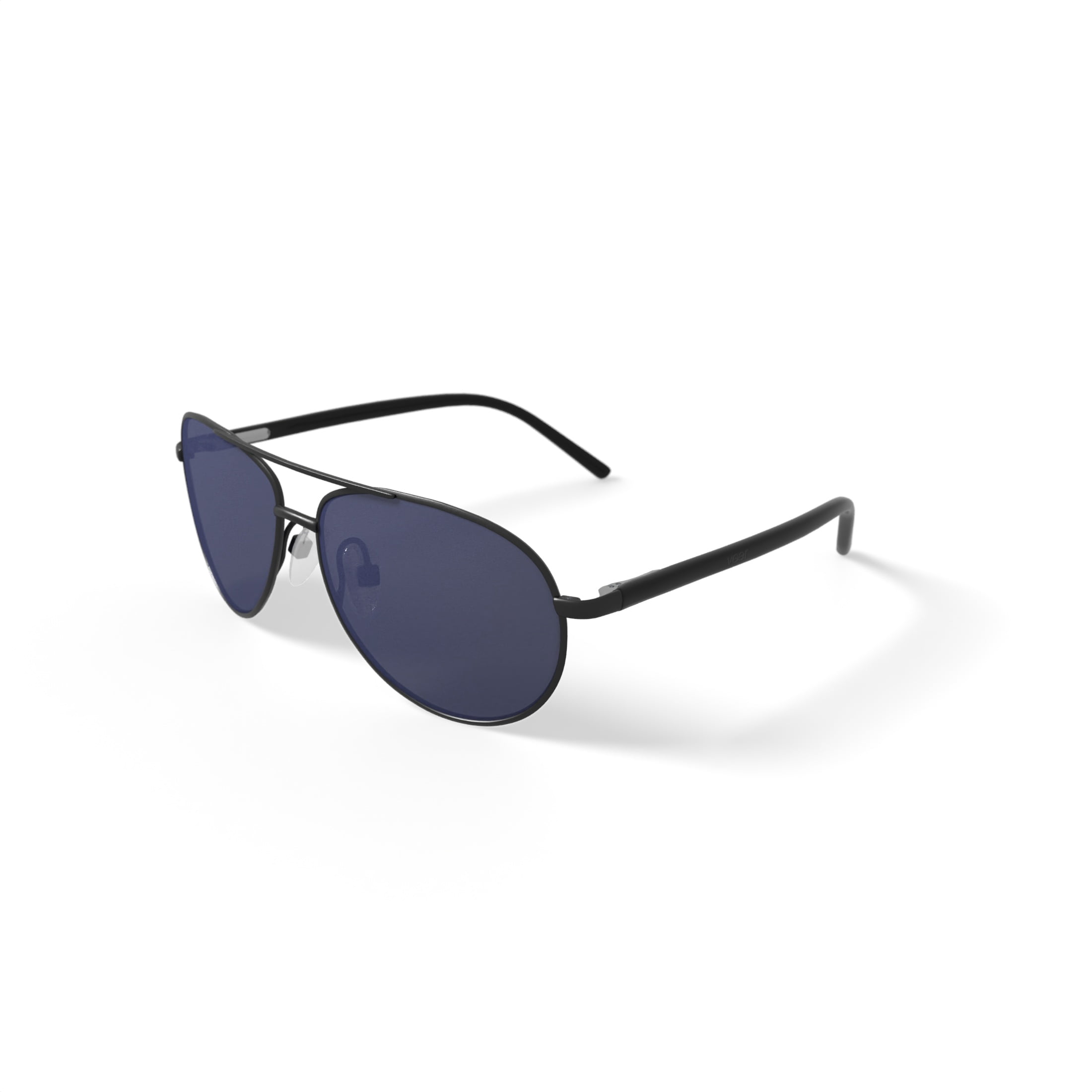 Veer Men’s Fashion Sunglasses, New Castle I - Matte Black, Aviator, Metal, 61-14-135, with Case
