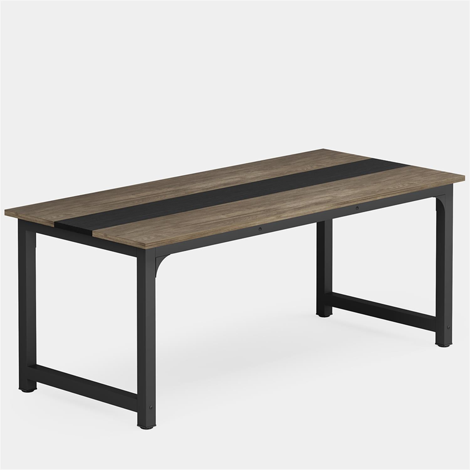 Demi Bonn 55" Heavy-Duty Computer Desk, Gaming Desk, Simple Study Work Desk for Home Office, Study, Living Room, Gray