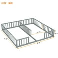 thumbnail image 3 of PORKISS Twin Size Floor Bed for Kids, Double Wood Montessori Bed Frame with Fence, Grey, 3 of 12