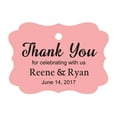 thumbnail image 1 of 100 PCS Custom Wedding Favor Hang Tags Thank you for celebrating Personalized Paper Tags, 1 of 1