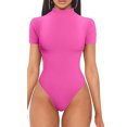 thumbnail image 3 of Body elegante de manga corta con cuello cuadrado para mujer, body ajustado liso, ropa interior básica que combina con todo, camiseta informal, Top Sexy de oficina para mujer, 3 of 5