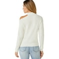 thumbnail image 3 of Sofia Jeans by Sofia Vergara Women's Cutout Cable Sweater, 3 of 6
