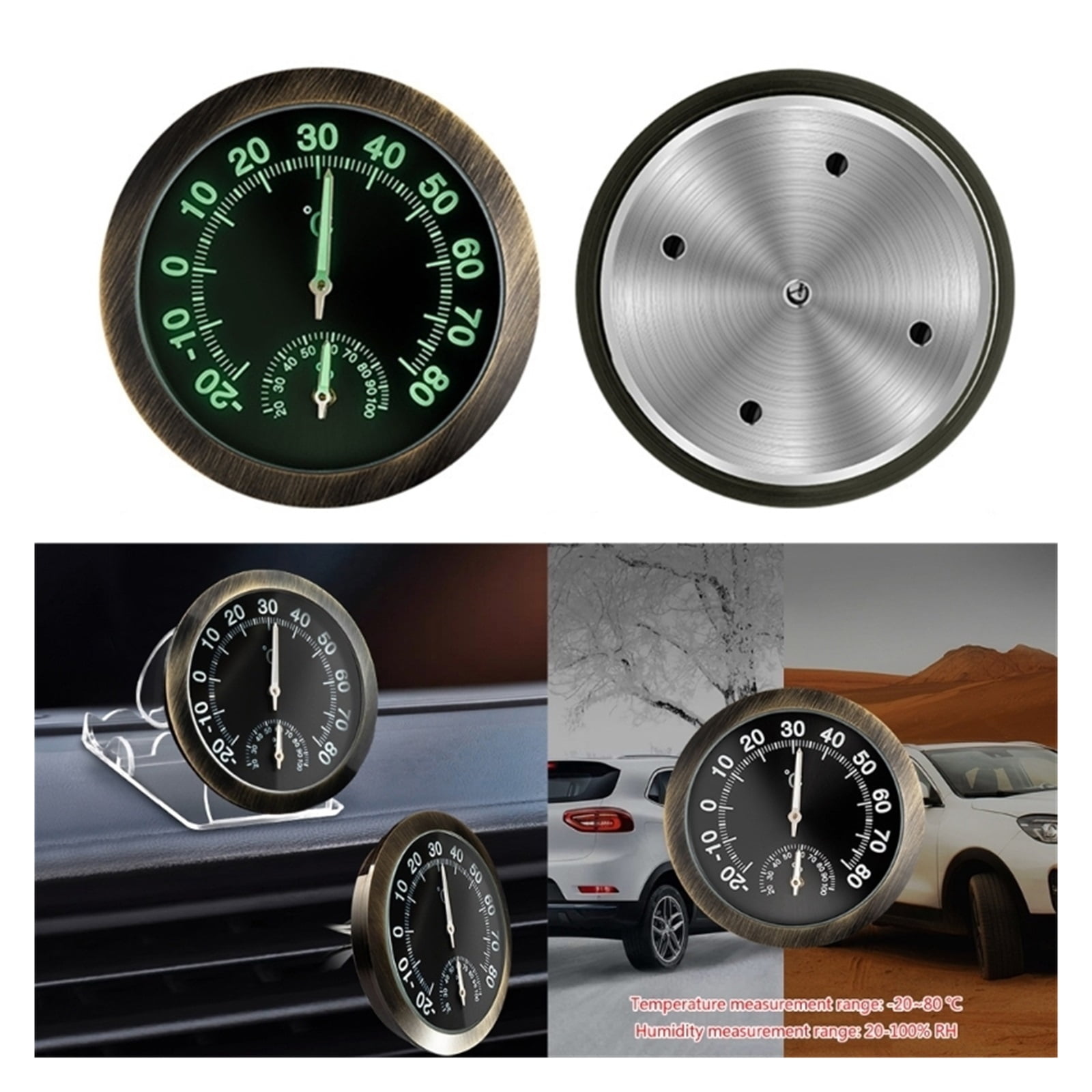 Portable Mini Noctilucent Car Hygrometer Precise Temperature & Humidity Readings High Accuracy ,Fast Response