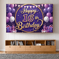 thumbnail image 3 of Decorative Design Birthday Party Banner Colorful Balloons Happy 16th Birthday Gift Boxes Confetti for Teen Celebration Indoor Decoration Photo Prop, 3 of 8