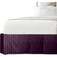thumbnail image 2 of Elegant Comfort 1-Piece Striped Bed Skirt, 1500 Series, Stylish Design, Pleated for a Clean Look- Easy Care, Wrinkle and Stain Resistant, Stripe, King, Purple, 2 of 7