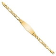 thumbnail image 2 of 14k Yellow Gold Bracelet ID Figaro 13.5 mm 7 in Flat Link Soft Diamond Shape, 2 of 4