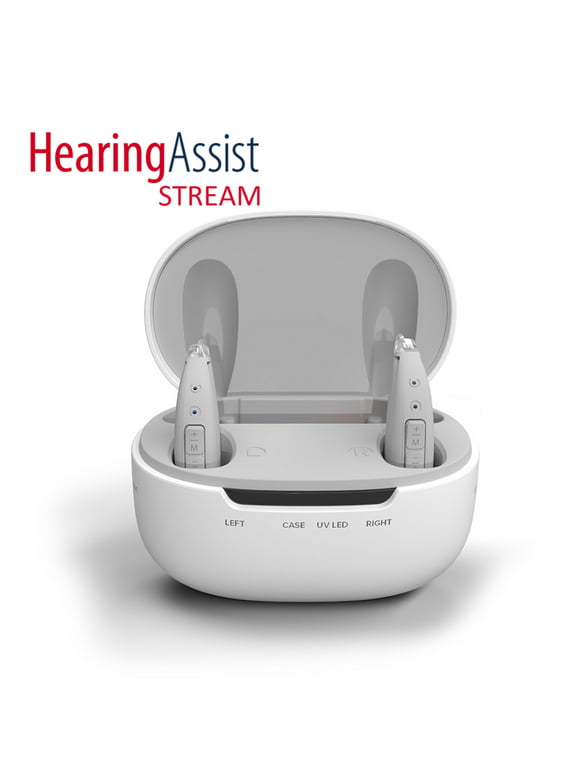 HearingAssist STREAM Rechargeable Full Streaming BTE Kit Gray (2pc)