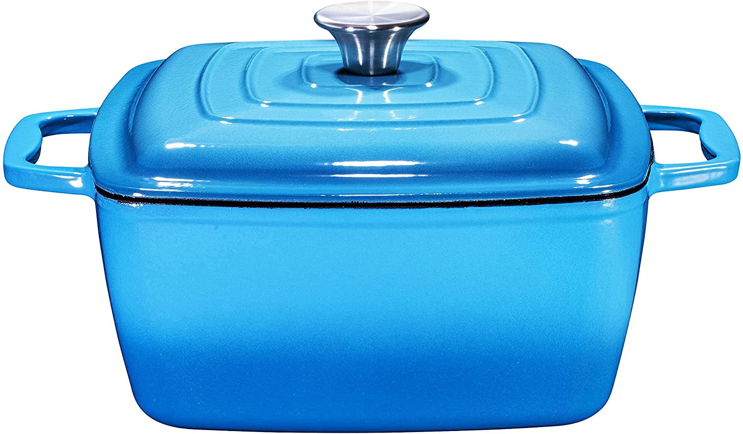 Trustmade 3 QT Cast Iron Dutch Oven, Enamel Coated Cookware Pot with Self  Basting Lid for Home Baking, Braiser, Cooking, Aqua