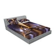 thumbnail image 2 of Ambesonne Vintage Fitted Sheet & Pillow Sham Set, City View, Full, Purple and Yellow, 2 of 2