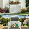 thumbnail image 6 of 260GAL Shed and Outdoor Storage, All-Weather Waterproof HDPE Resin Deck Box with 3 Doors, Patio Outdoor Storage Cabinet Lockable for Garbage Cans, Lawn Mower and Tools, 6 of 8