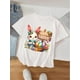 thumbnail image 2 of Camiseta informal de manga corta con estampado floral elástico - Diseño de conejito y huevo de Pascua para mujer - Perfecta para uso diario en primavera y verano. Camiseta para adultos, hombres, mujer, 2 of 6